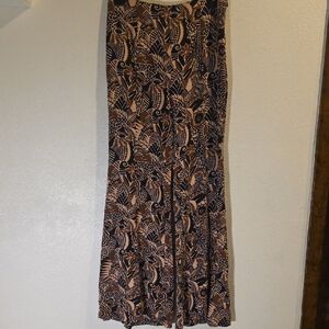 Anthropologie Drapey Printed Flare Pants